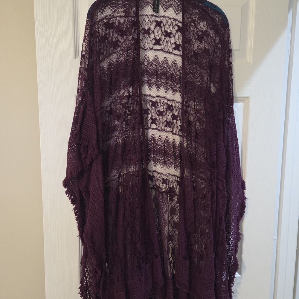 Lane Bryant Deep Purple Lace Cover-Up